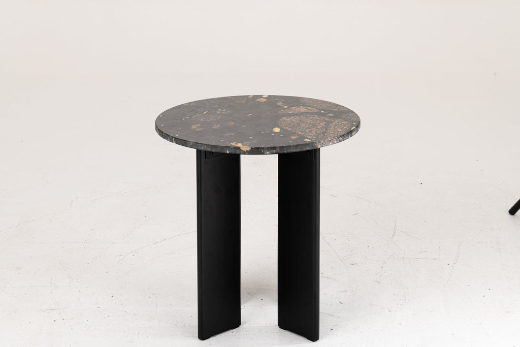 J-Line bijzettafel Mathilde Marmer - steen - zwart/perzik