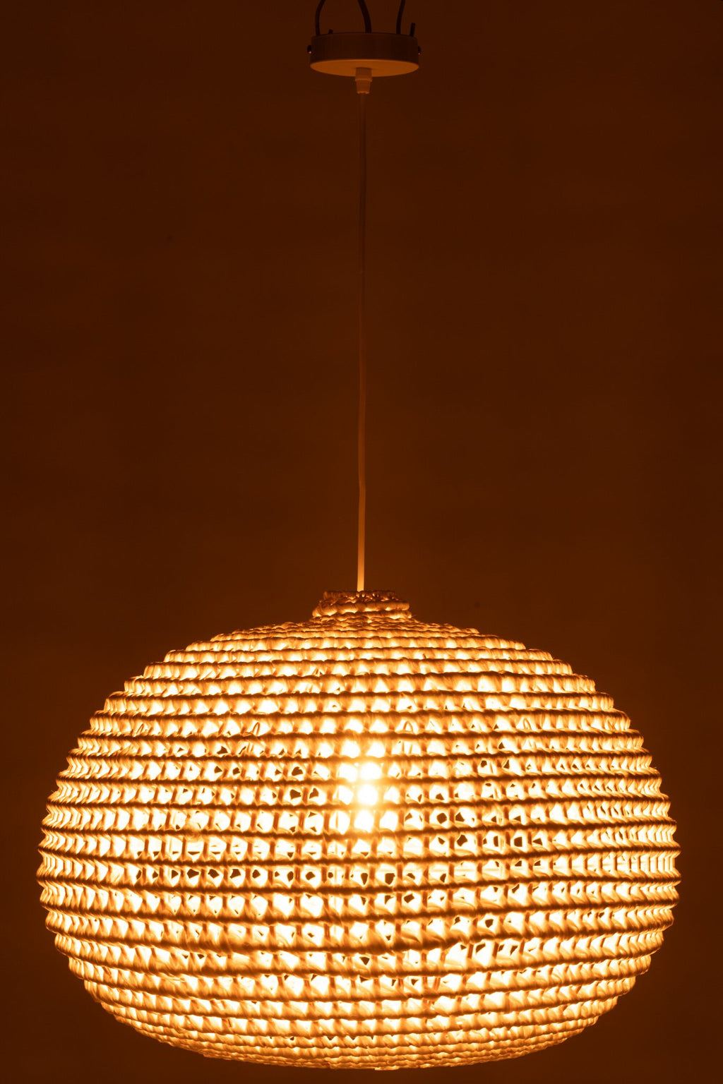 J-Line Plafondlamp Rond Metaal Getwist Wit