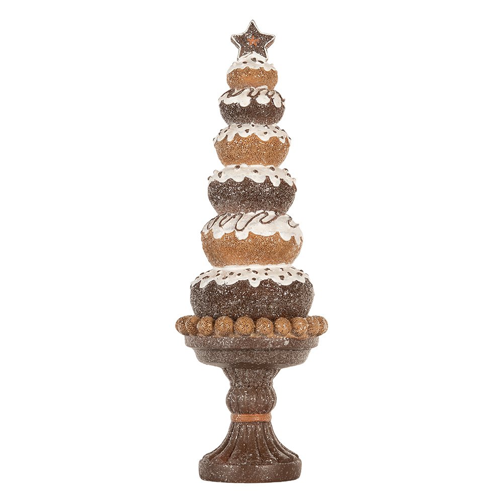 Kerstdecoratie Beeld Kerstboom Ø 11x33 cm Bruin Kunststof