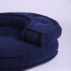 Blauwe Boucle vloerfauteuil – moderne loungezit
