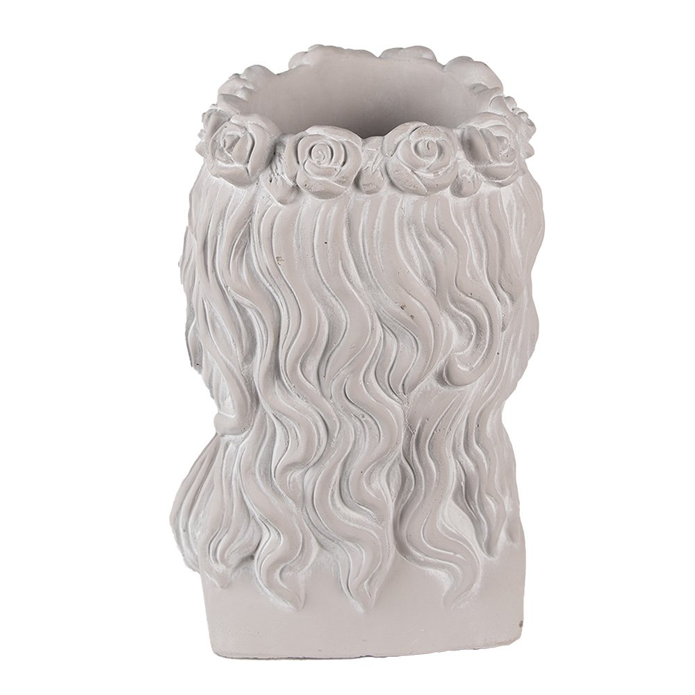 Bloempot Hoofd 20x17x30 cm Grijs Steen