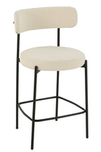 J-Line barstoel boucle - multiplex/polyester - wit/zwart