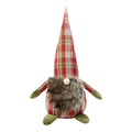 Deurstopper gnome Kerst ruit rood 15x15x42cm