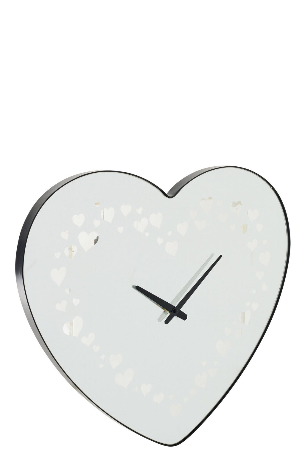 J-Line klok Hart - glas - zwart