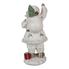 Kerstdecoratie Beeld Kerstman 31 cm Wit Polyresin