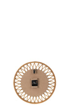 J-Line klok Wonder - rotan - naturel/wit - small - Ø 40 cm