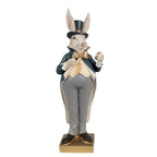 Beeld Konijn 30 cm Beige Blauw Polyresin Paasdecoratie