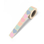 Multicolor Hearts cadeaustickers op rol - 500 stuks