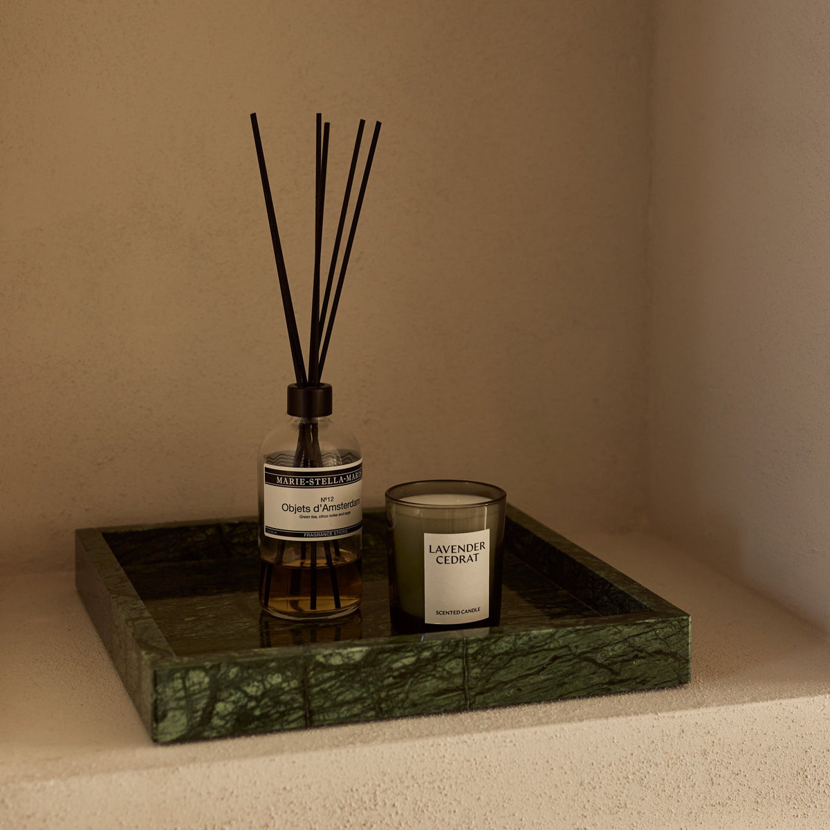 Marmer dienblad tray 30x30cm groen