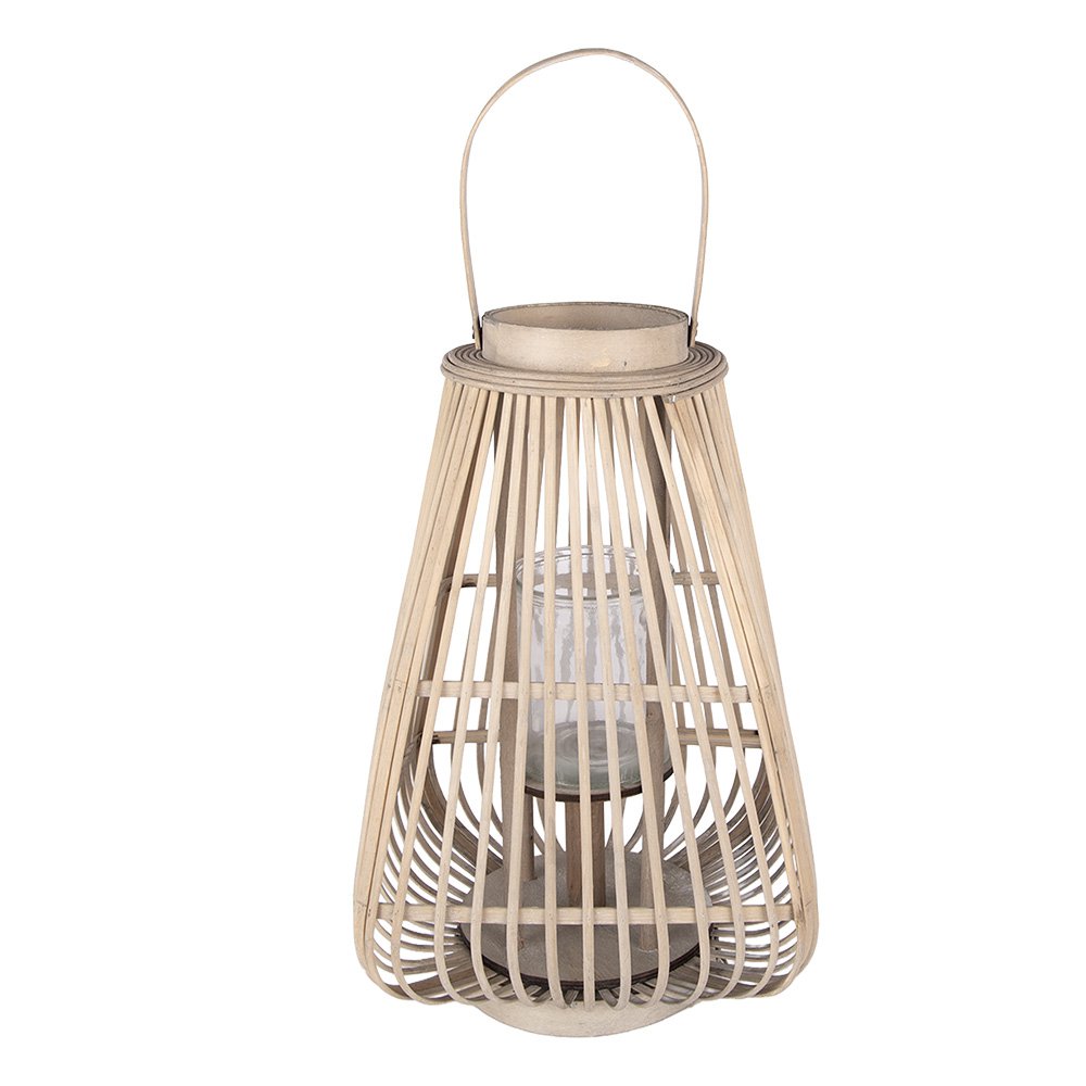 Windlicht 27x27x42 cm Beige Rotan