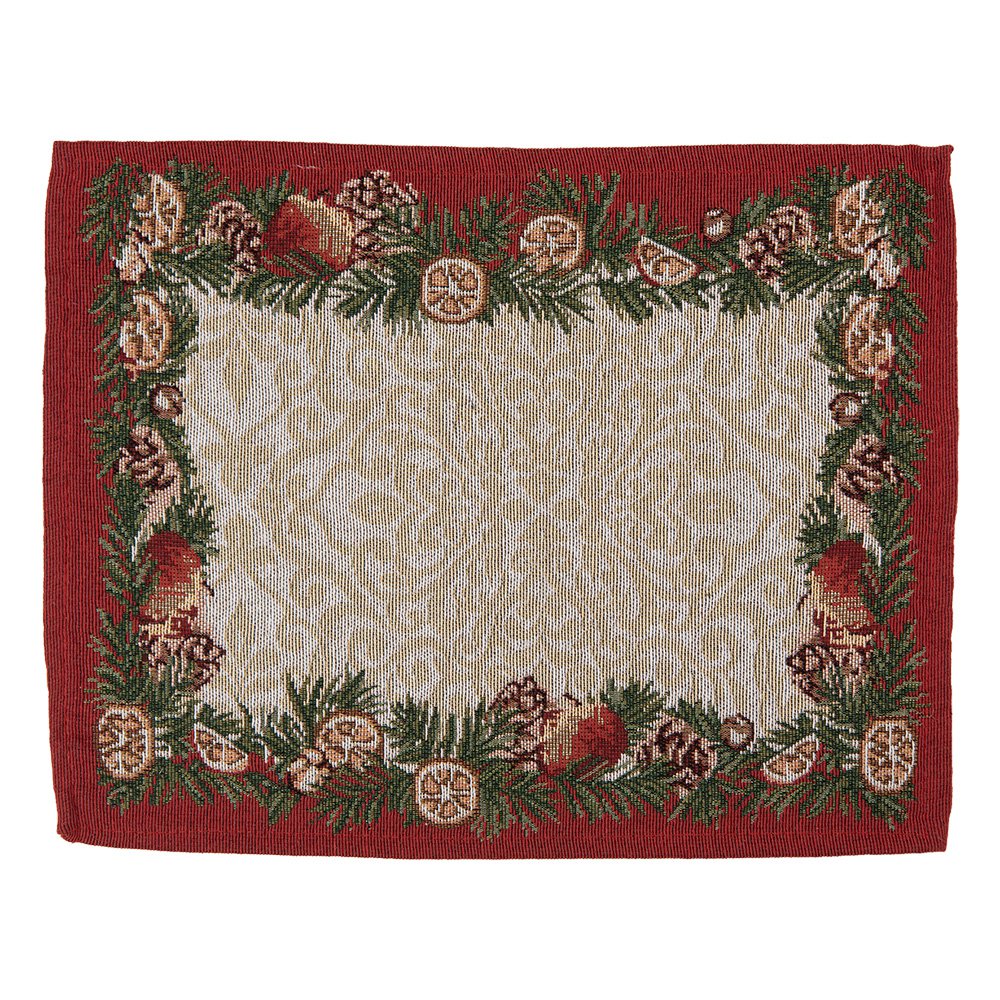 Placemats Set van 6 33x45 cm Beige Polyester