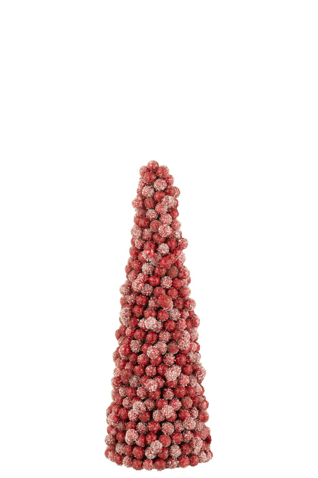 J-Line decoratie Kegel Bessen - kunststof - rood - small