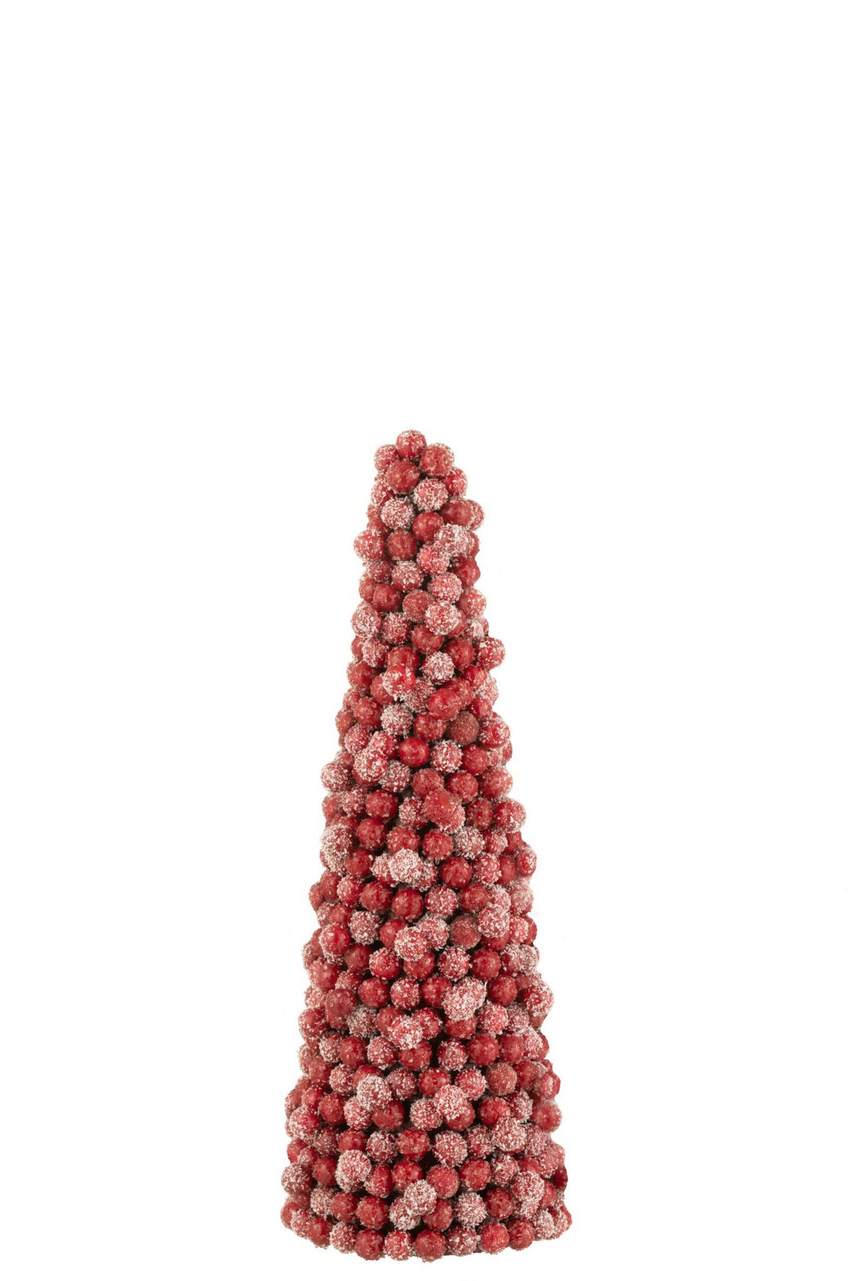 J-Line decoratie Kegel Bessen - kunststof - rood - small