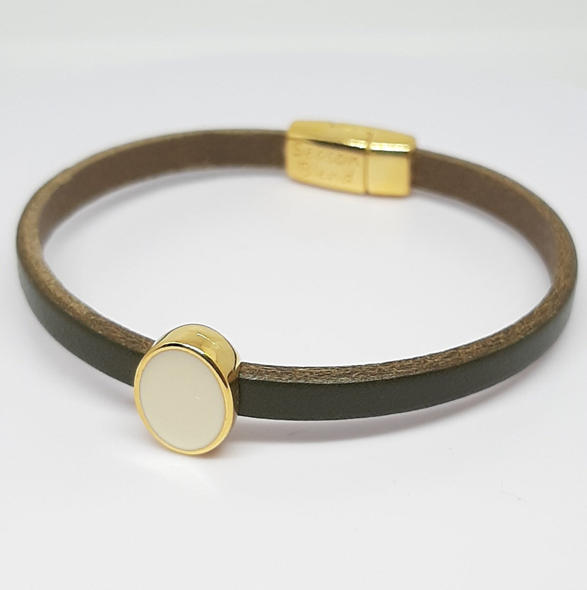 Semplice emaille ovale slider 24K verguld