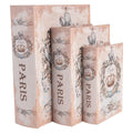 Opbergdoos Set van 3 Boeken 27 /22 /17 cm Beige Hout