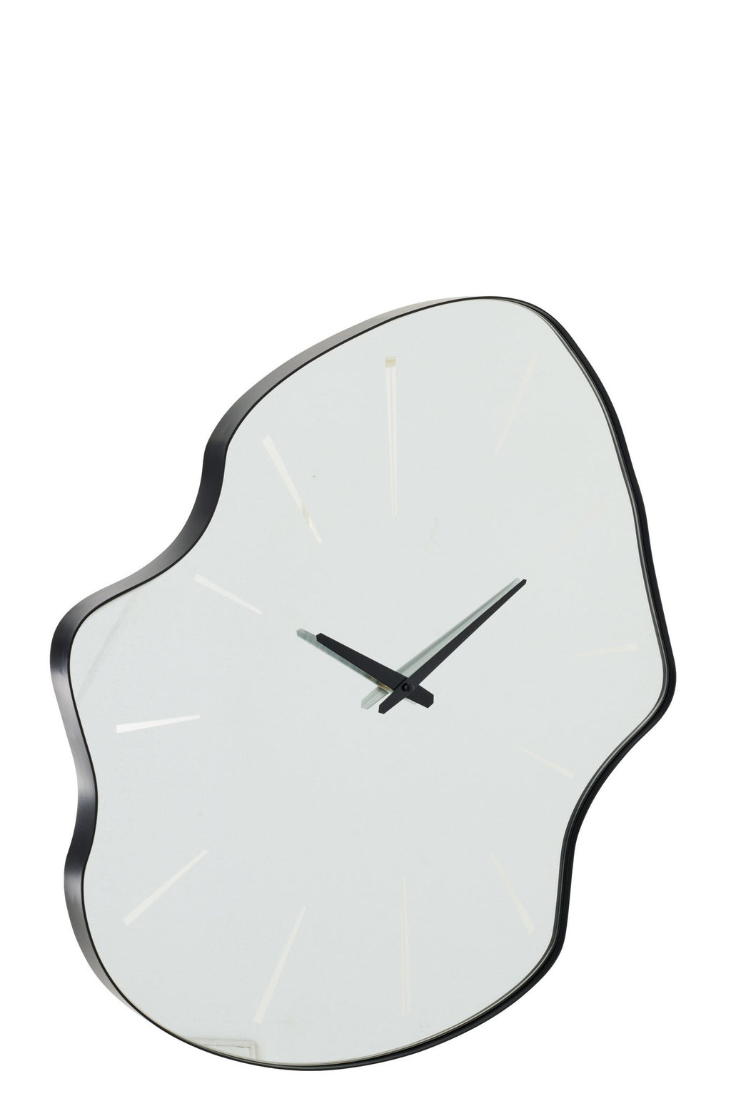 J-Line klok Onregelmatig - glas - zwart
