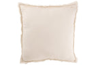 J-Line Kussen Gerafelde Randen Katoen/Polyester Wit