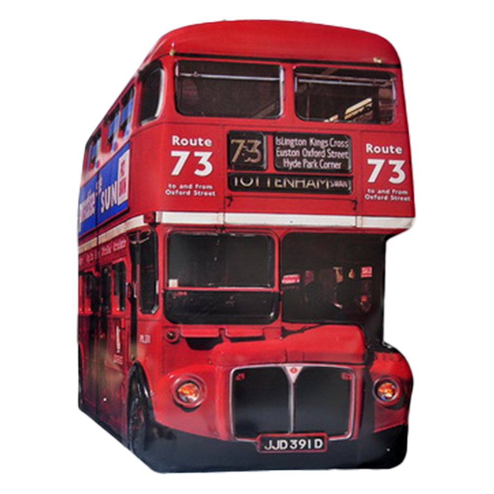 Wanddecoratie Bus 60x80 cm Rood Zwart IJzer Muurdecoratie