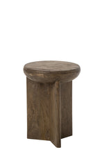 J-Line Ronde kruk - mangohout - donkerbruin