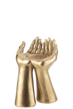 J-Line kandelaar handen - polyresin - goud