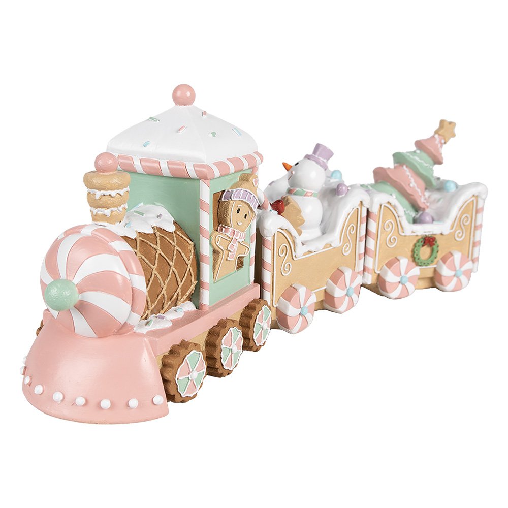 Kerstdecoratie Trein 45x12x19 cm Beige Kunststof