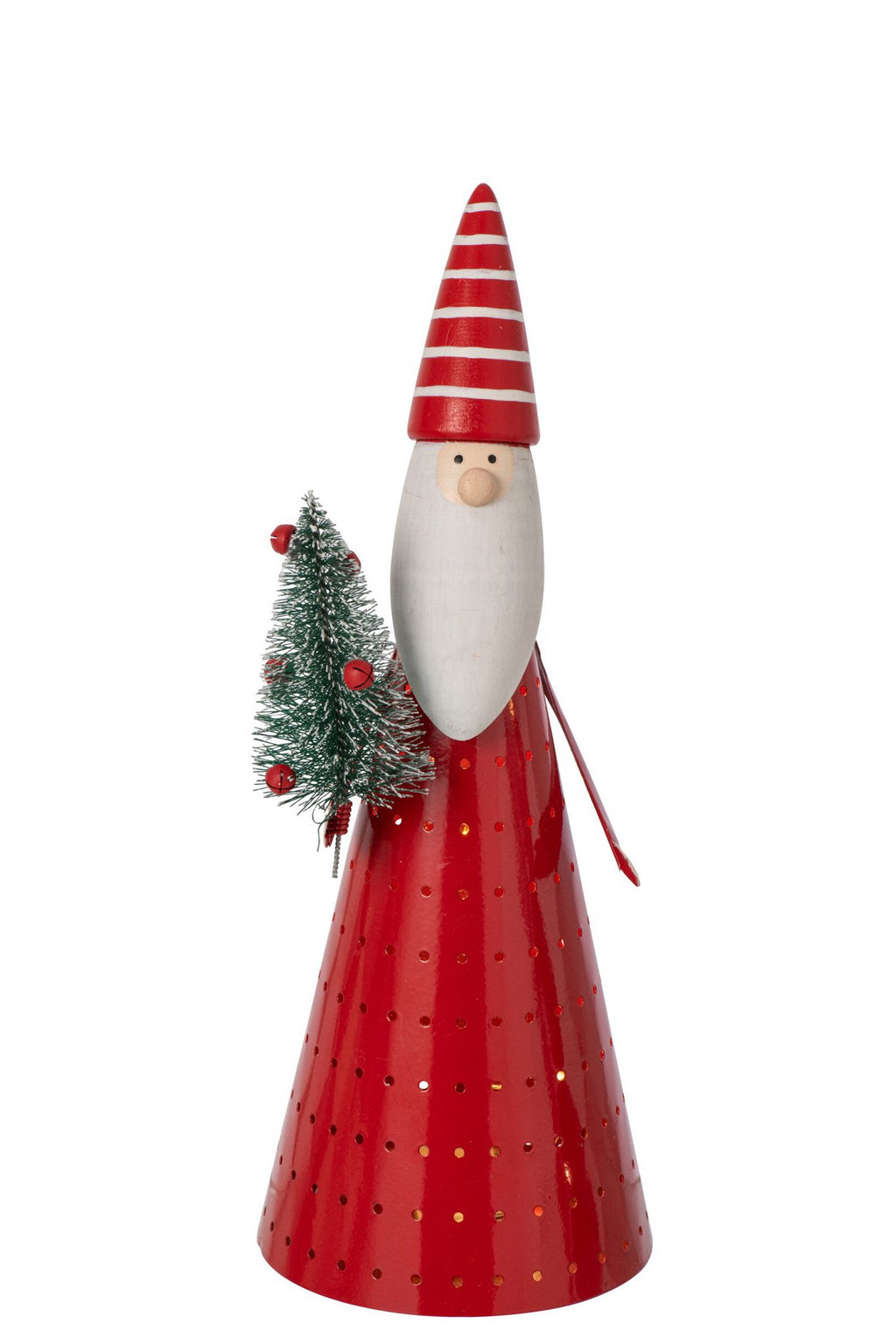 J-Line Ledkerstman - ijzer - wit/kerstrood - large