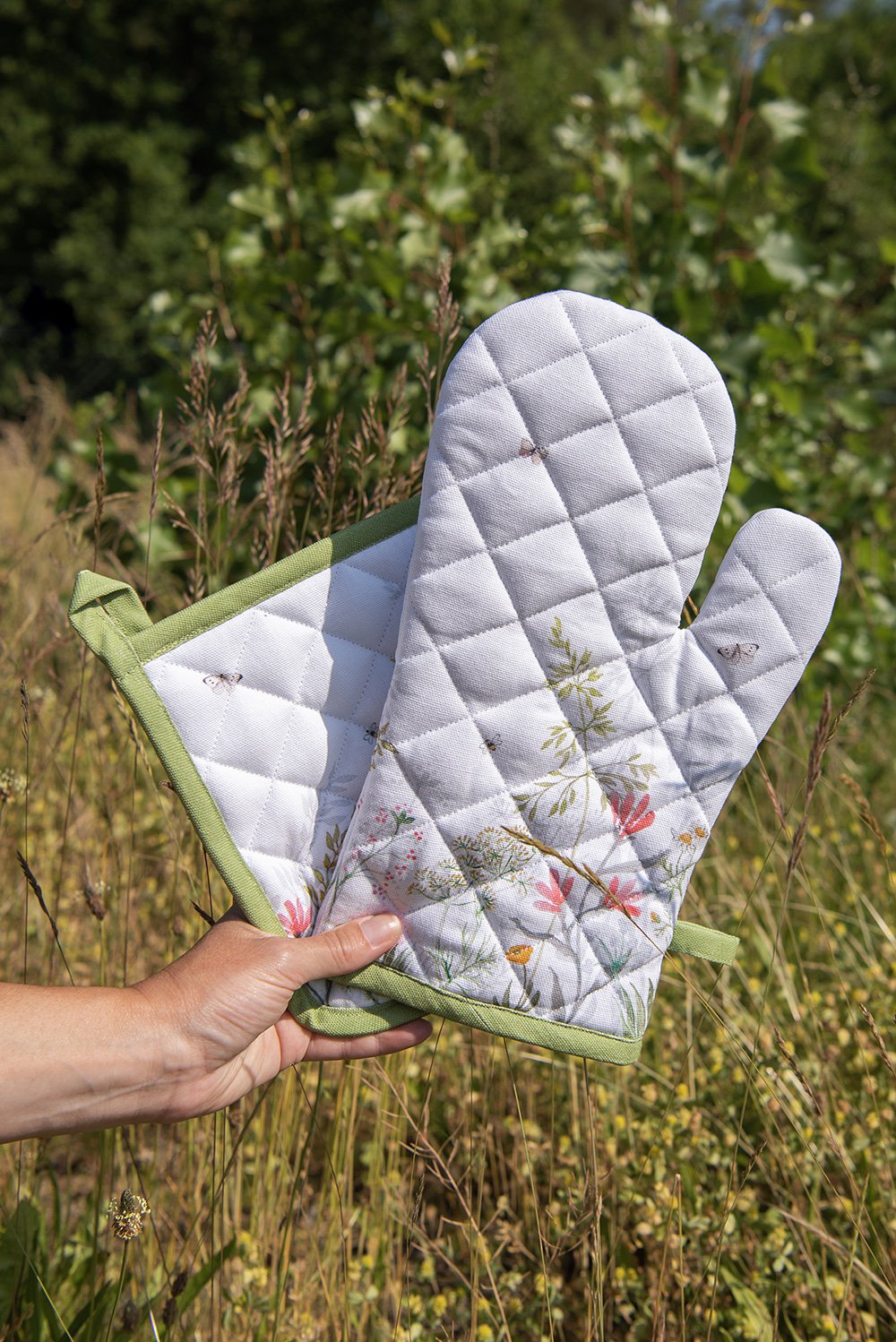 Theedoek Ø 80 cm Wit Katoen Bloemen Keukenhanddoek