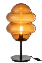 J-Line tafellamp Honinglepel - glas - bruin