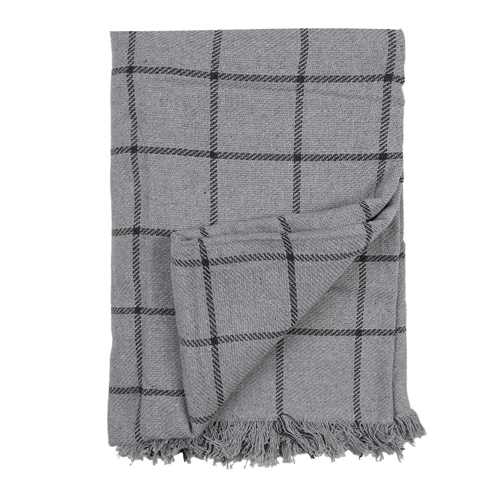 Plaid 125x150 cm Grijs Katoen Streek Deken