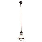 Hanglamp Tiffany Ø 15x115 cm wit Bruin Glas Hanglamp Eettafel