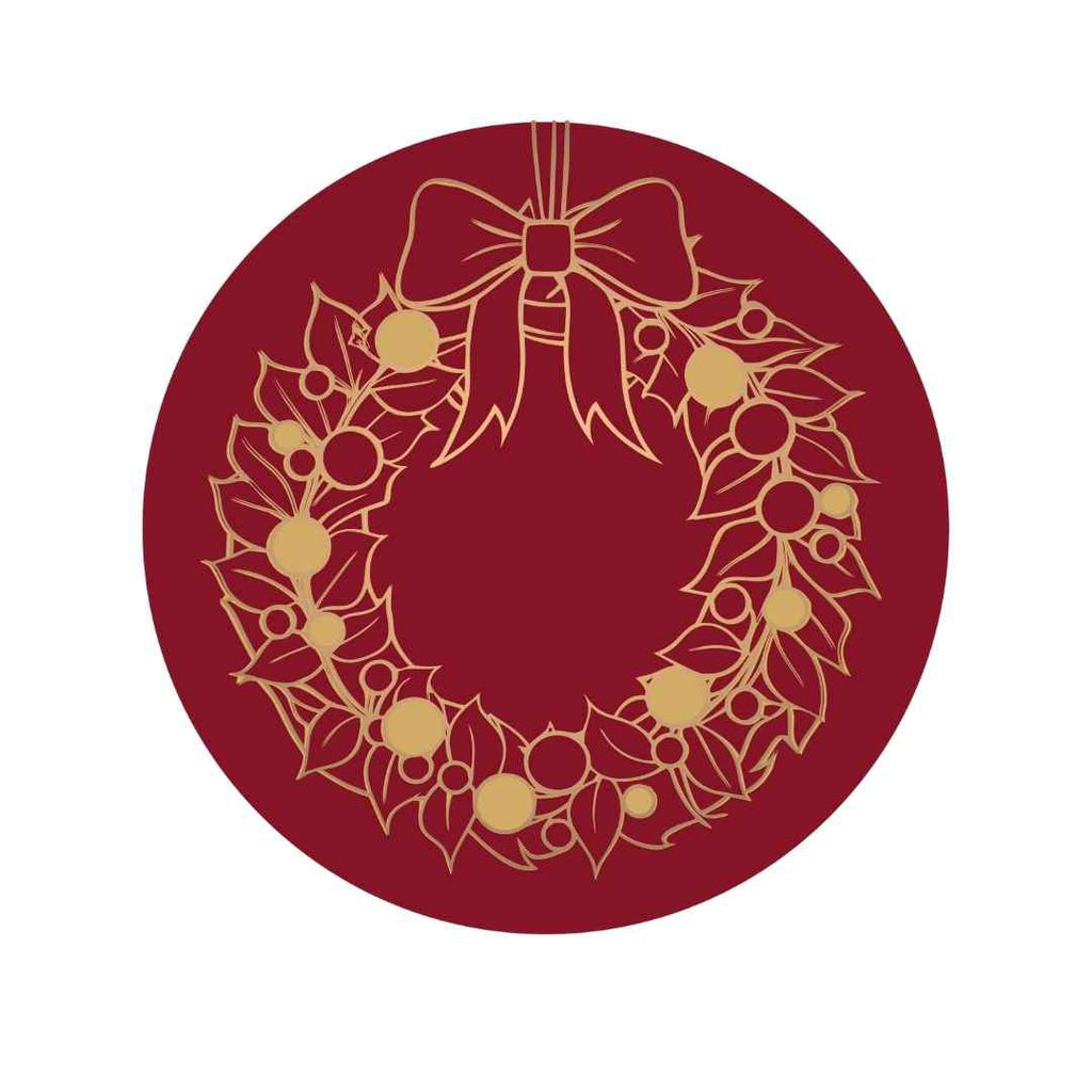 Etiketten – Kerstkrans – Bordeaux – 250 Stuks