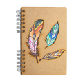 Duurzaam Houten Notitieboek – Komoni – Feathers – Gerecycled papier
