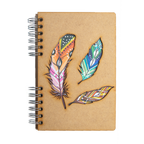 Duurzaam Houten Notitieboek – Komoni – Feathers – Gerecycled papier