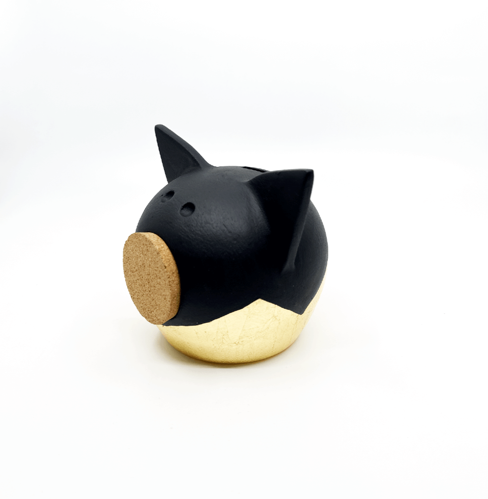 Verdeelde gouden piggy bank