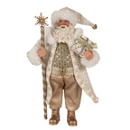 Kerstdecoratie Beeld Kerstman 27 cm Goudkleurig Wit Kunststof