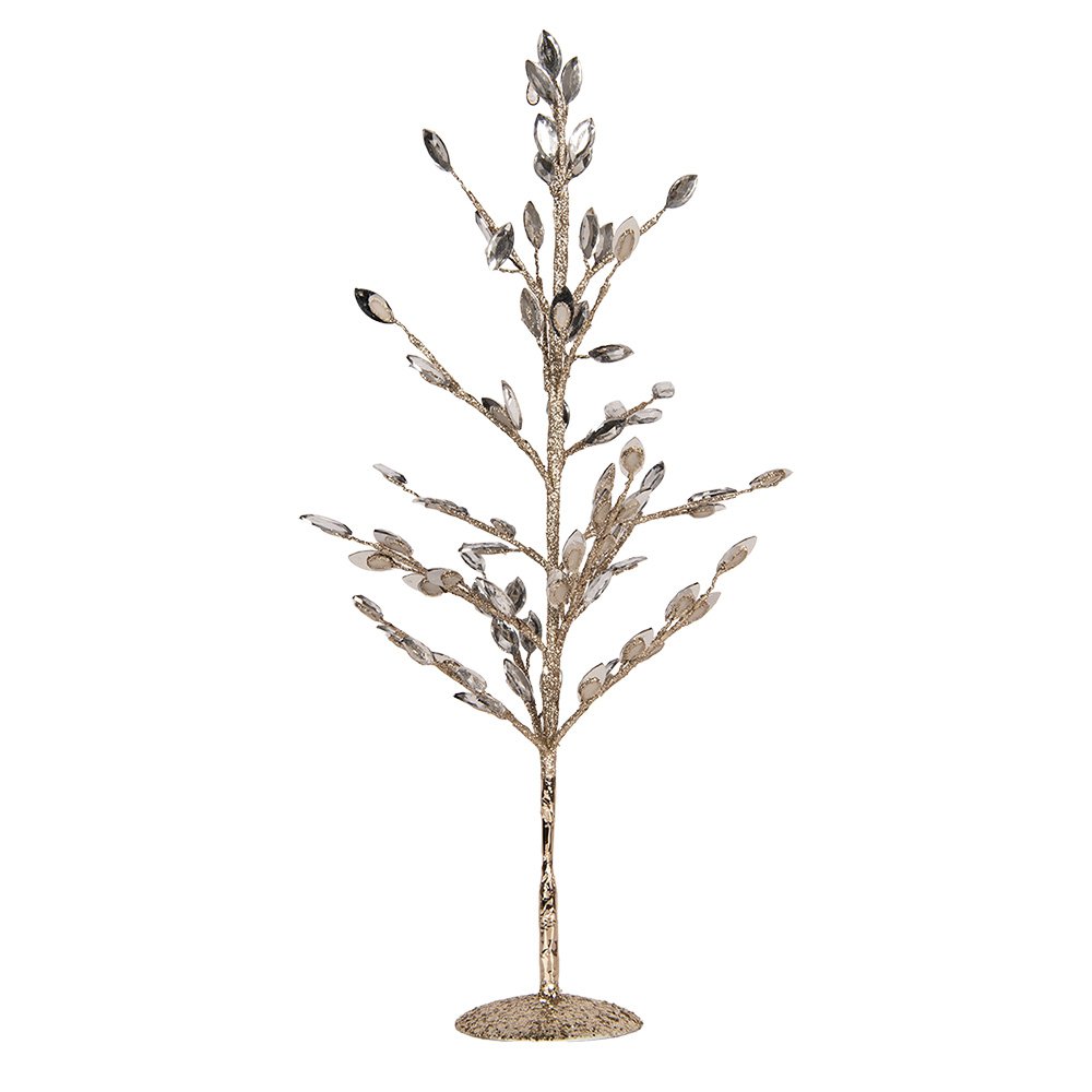 Decoratie Boom 9x9x50 cm Zilverkleurig Metaal