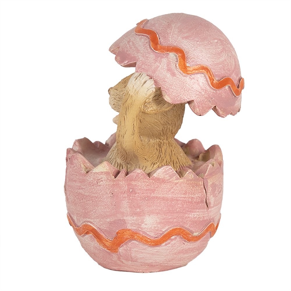 Beeld Konijn 8 cm Bruin Roze Polyresin Paasdecoratie