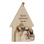 Kerstdecoratie Beeld Kerstgroep 16x6x21 cm Beige Kunststof
