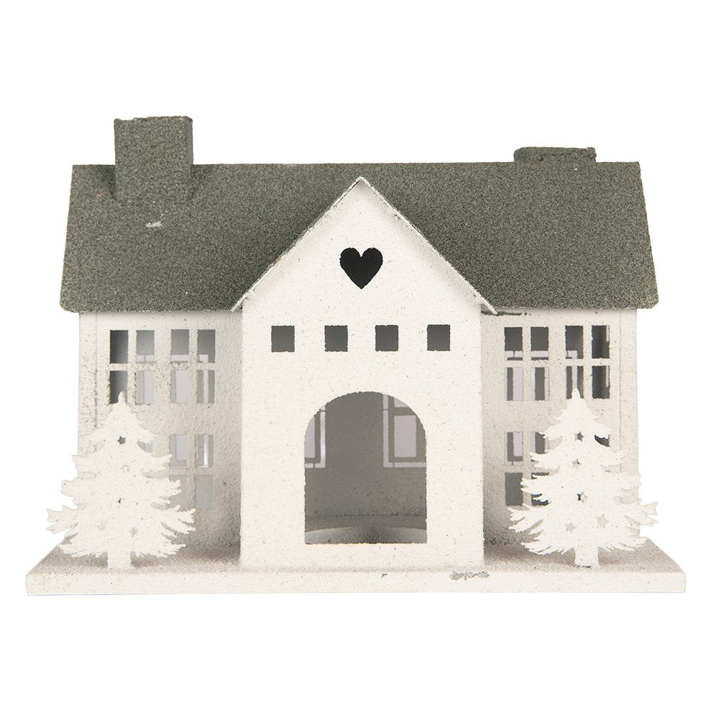 Decoratie Beeld Huis 36x23x32 cm Wit Metaal
