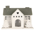 Decoratie Beeld Huis 36x23x32 cm Wit Metaal