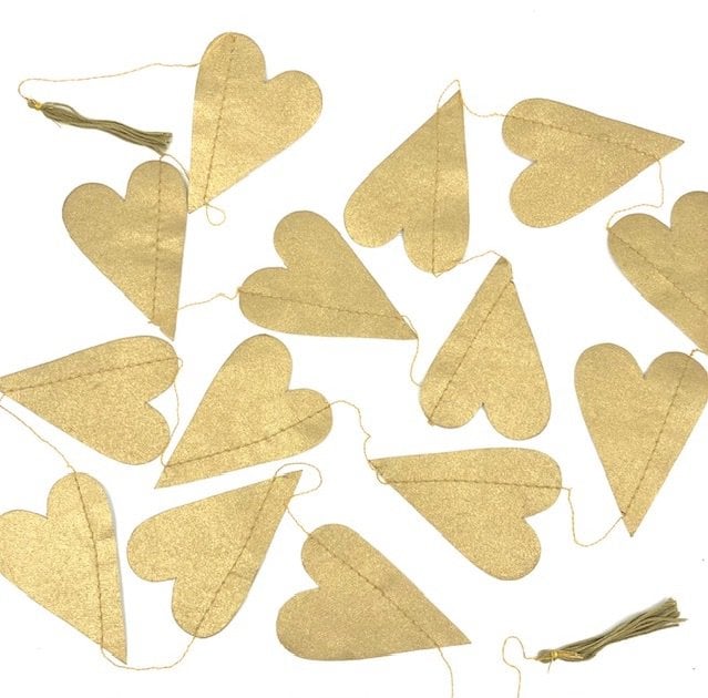 Luna-Leena slinger hart - goud - L182cm - ecopapier - handgemaakt in Nepal