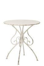 J-Line Tuintafel - metaal - gebroken wit