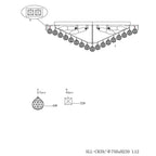 Kroonluchter Ø 80x27 cm Transparant IJzer Hanglamp