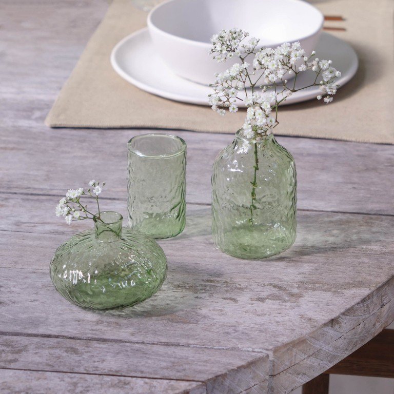 Leeff Mini Vases Micha green, set of 3