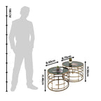 Bijzettafel (set van 2) Ø 75x50 / Ø 60x46 cm
