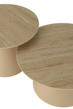 J-Line bijzettafel Kegel - ijzer - ecru/beige - set van 2