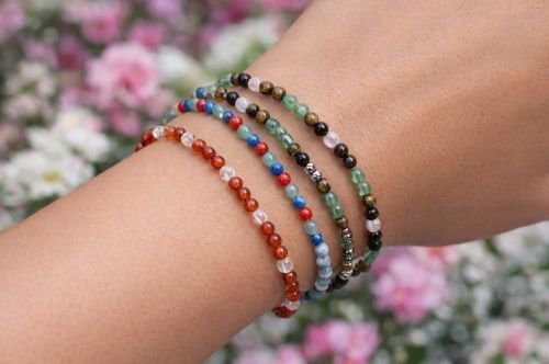 Dames armband Lapis Lazuli, Aventurijn en rode Jaspis 4 mm