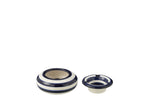 J-Line asbak Granada Stripes - keramiek - wit/blauw - small