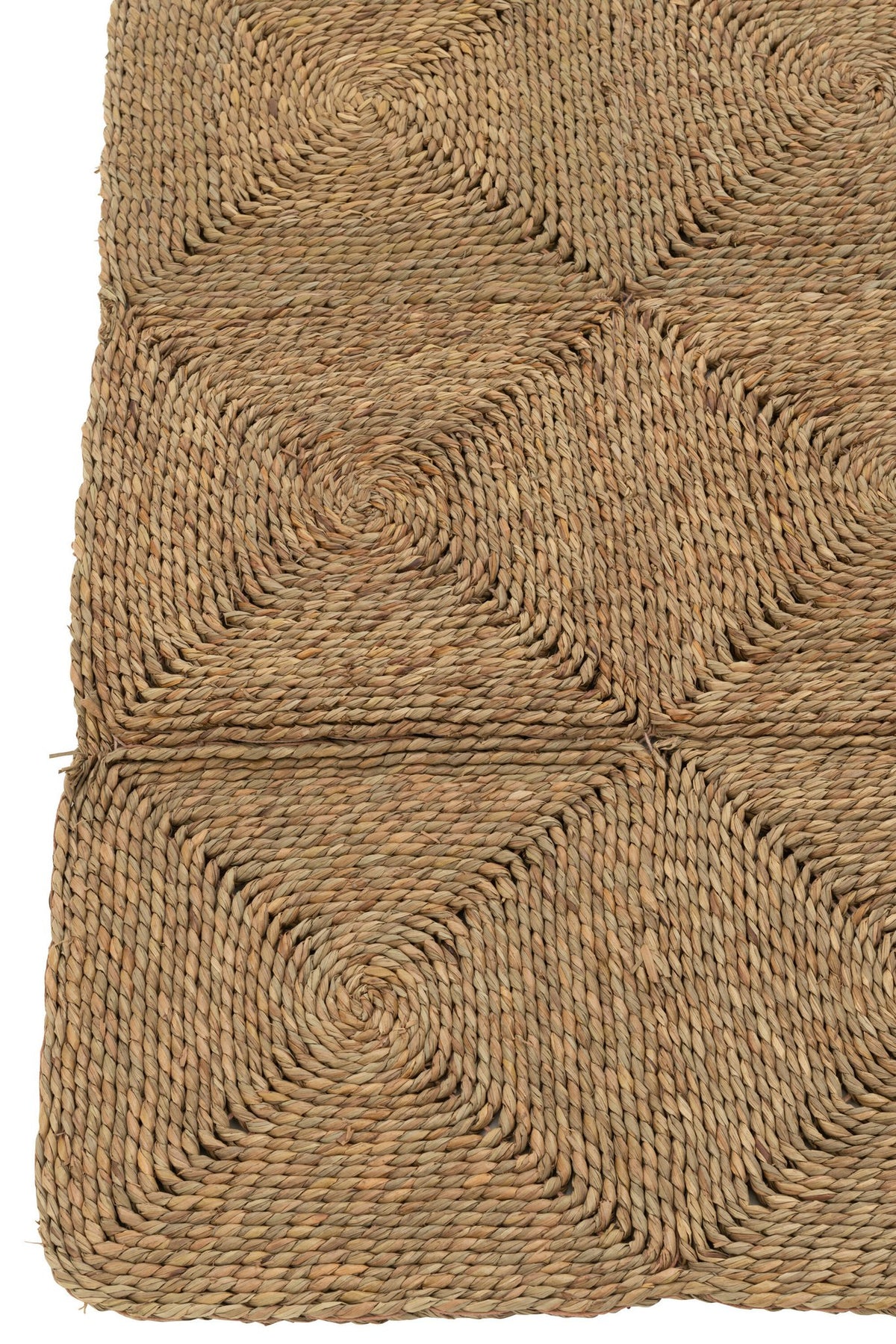 J-Line tapijt Vierkanten Geweven Touw - polyester - naturel