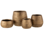 J-Line bloempot Oneffen Ruw - keramiek - goud - large - Ø 24.00 cm